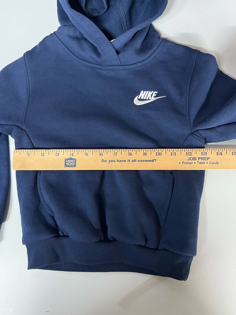 Nike Hoodie Navy Blue Kids XS 4 Fleece Lined Embroidered Logo